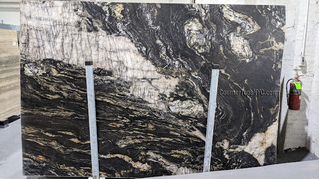 Black Leathered Granite Slab NYC