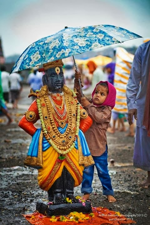 Cute Indian Kid With Umbrella