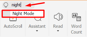 Enable Night Mode Using Search Option in Foxit Reader