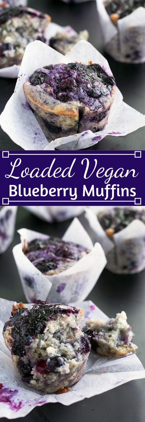 LOADED VEGAN BLUEBERRY MUFFINS #desserts #cakes #vegan #blueberry #muffins