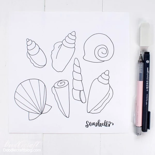 How to draw Seashells! These cute seashells are simple line art that can be copied just by referring to mine.