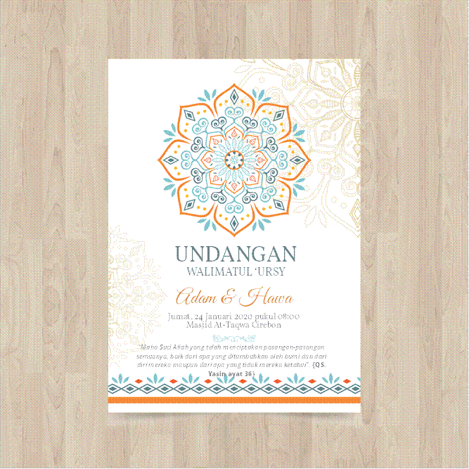 Contoh Undangan Pernikahan Islami Digital dalam File Word