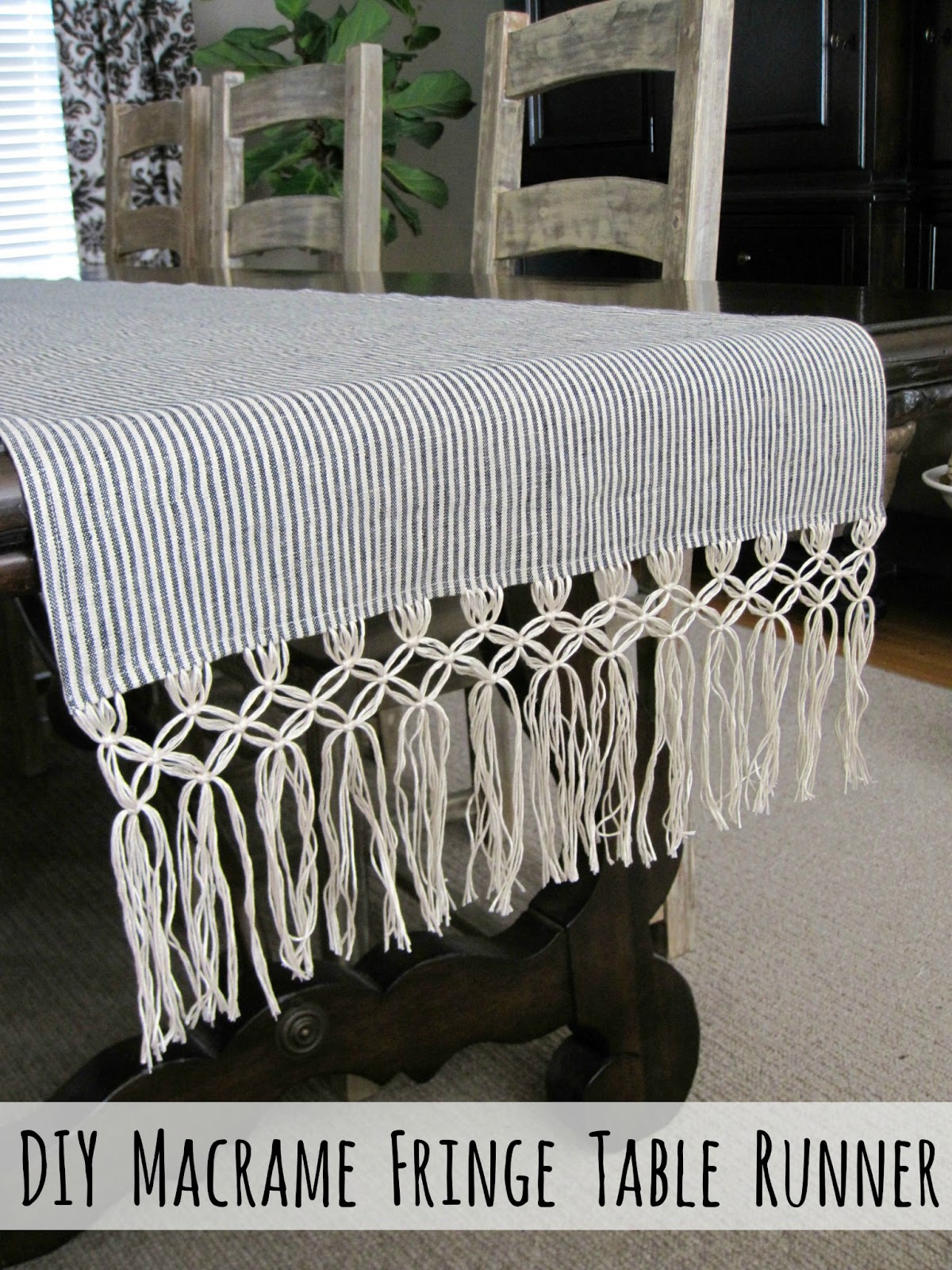 DIY Macrame Fringe Table Runner Driven by Decor
