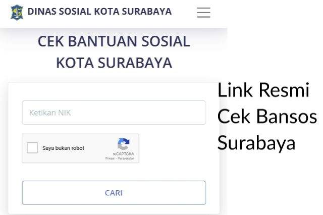 Link Cek Bansos Surabaya, Login ke sini https://dinassosial.surabaya.go