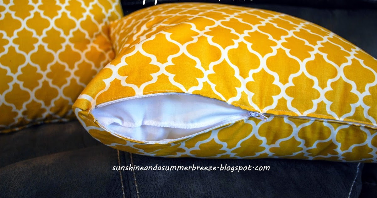 Sunshine and a Summer Breeze Zippered Pillow Case Tutorial