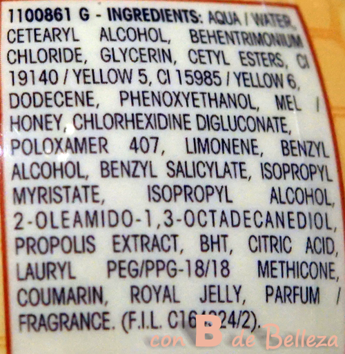 Ingredientes mascarilla Original remedies miel