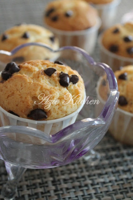 Chocolate Chips Muffin Paling Simple Azie Kitchen