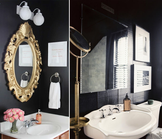 Notre salle de bain noire et blanche  Louise Grenadine - blog slow  lifestyle à Lyon