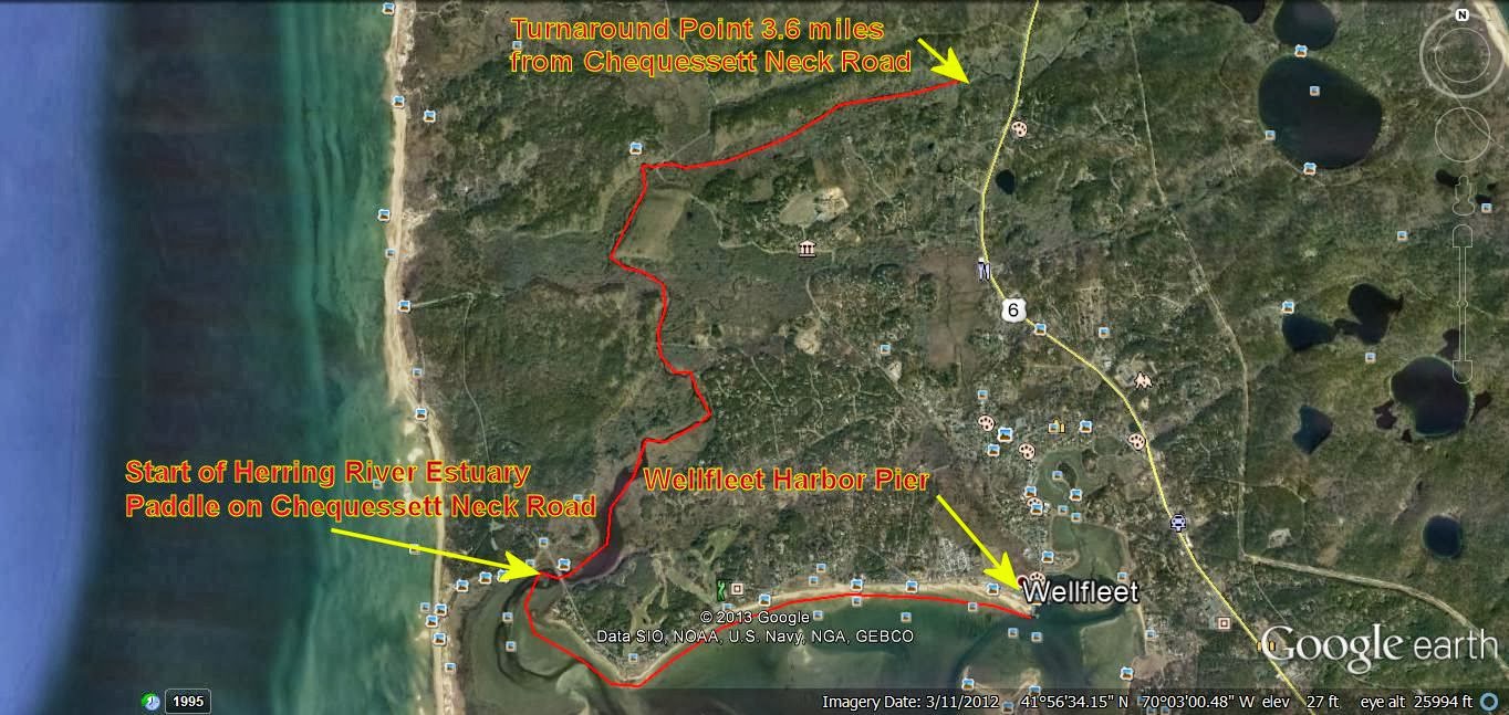 Outdoor Enthusiast Kayaking the Herring River Estuary and Popponesset