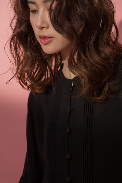 微透光羽長袖古典長洋裝