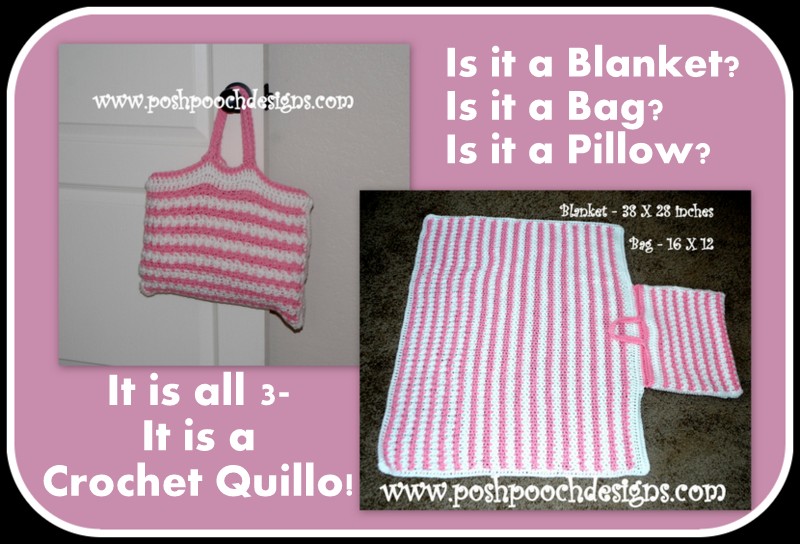 Posh Pooch Designs Crochet Quillo Its a Blanket, It's a Pillow, It