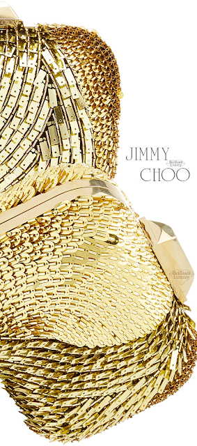♦Jimmy Choo Cloud golden embellished clutch bag #jimmychoo #bags #brilliantluxury