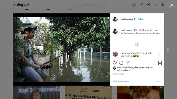 Pantai Mutiara Banjir, Anak Ahok Posting Mancing: 2020 Ocean Comes to You Pantai Mutiara Banjir, Anak Ahok Posting Mancing: 2020 Ocean Comes to You