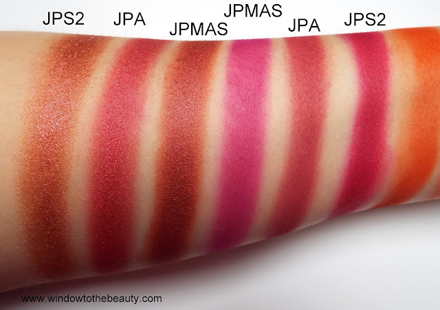 Juvia's Place pink red eyeshadow comparison swatches