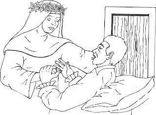 Santa Rosa de Lima y enfermo Santa Rosa de Lima y enfermo colorear