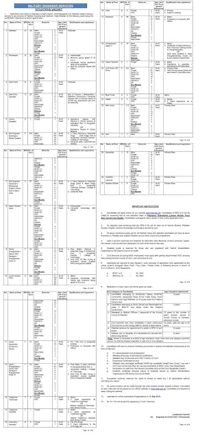 Pak Army Jobs 2019 at MES Military Engineer Services Rawalpindi Form Download Online Pak Army Jobs 2019 at MES Military Engineer Services Rawalpindi Form Download Online