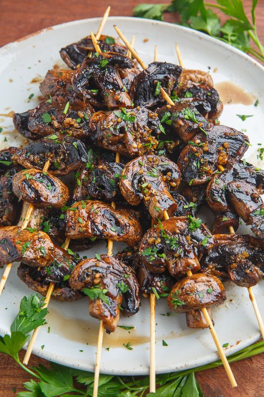 Balsamic Garlic Grilled Mushroom Skewers The Most Delecious Recipes