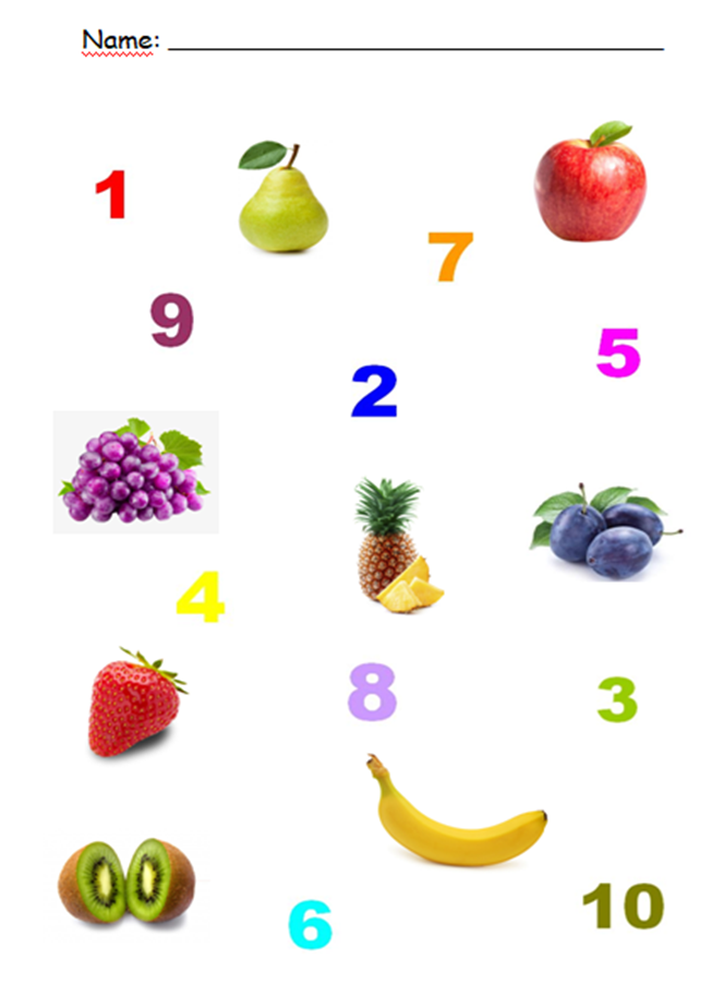 Los colores de Isa NUMBERS AND FRUITS