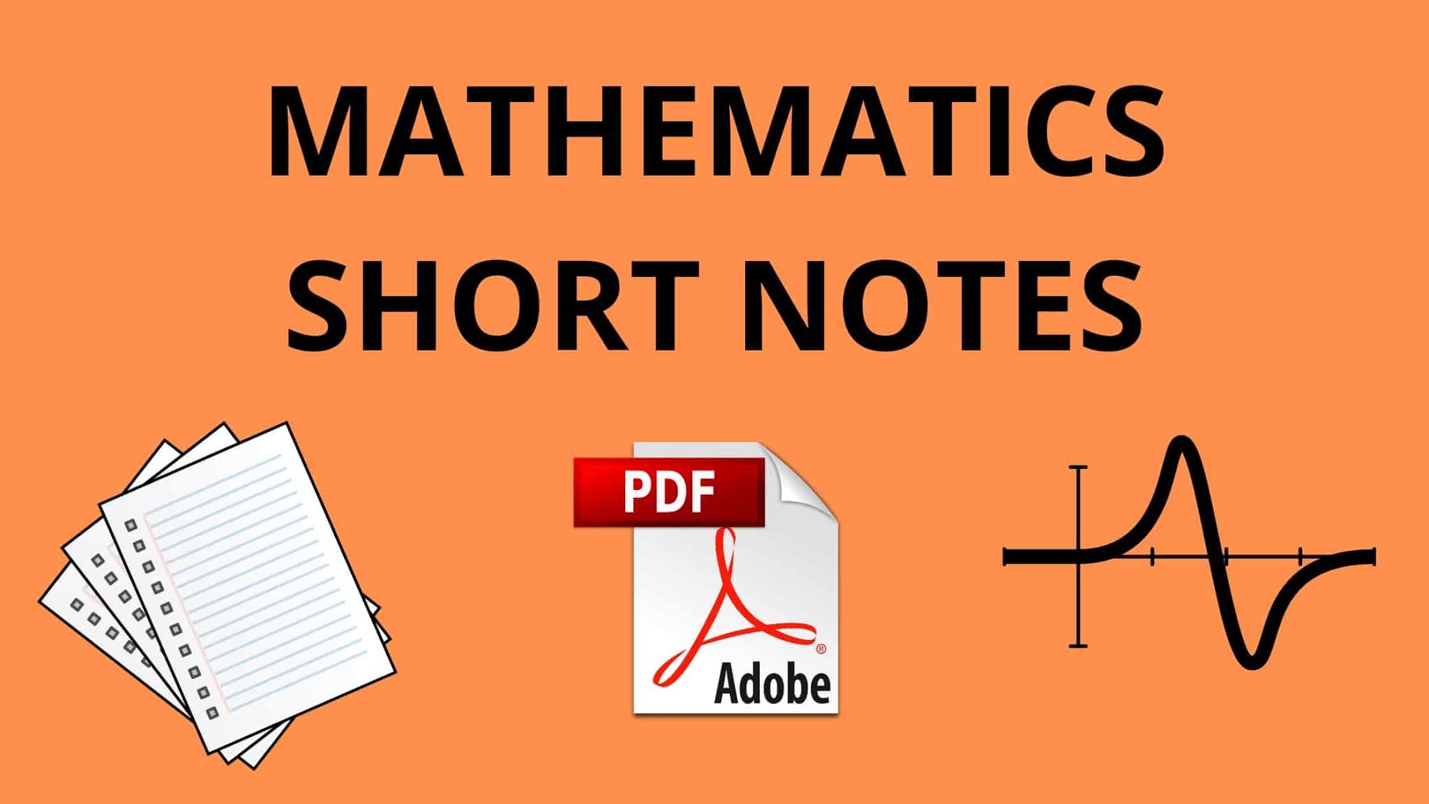 Maths Short Notes For IIT JEE Mains and Advance Maths Short Notes For IIT JEE Mains and Advance