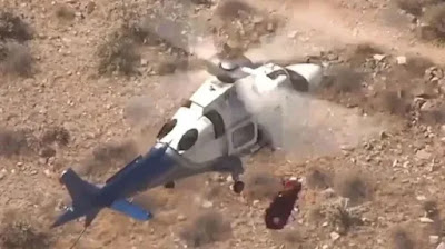 Mujer que fue rescatada por helicóptero empieza a girar en el aire 