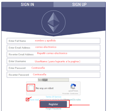 Nueva Ptc de Ethereum Register