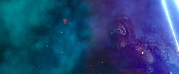 King Kong in the heat of battle in GODZILLA VS. KONG. King Kong in the heat of battle in GODZILLA VS. KONG.