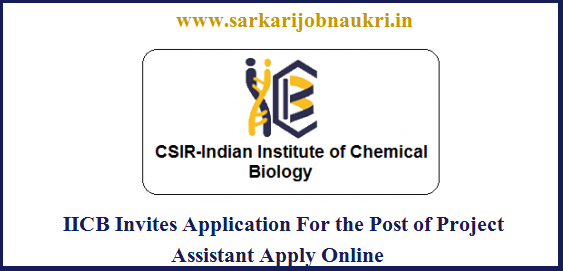 IICB-Indian Institute of Chemical Biology Invites Application For the Post of Project Assistant Apply Online
