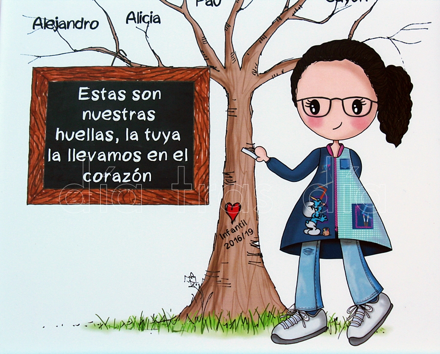 Árbol huellas profe personalizado