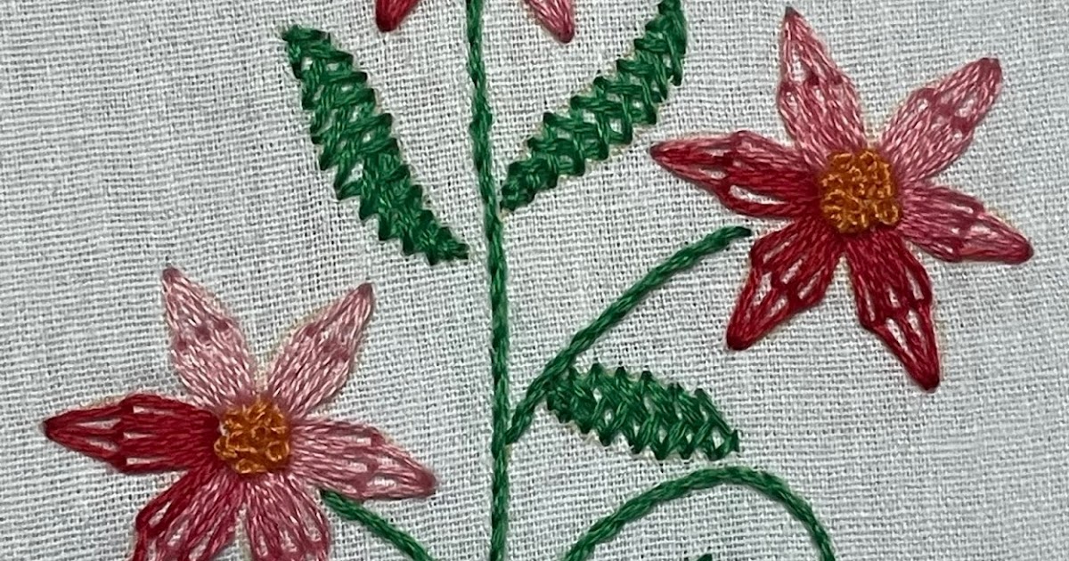 My Craft Works Easy Embroidery Pattern For Beginners Long Tailed Daisy
