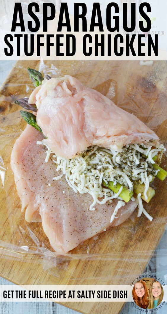 Asparagus Stuffed Chicken a fast and easy chicken breast recipe that will knock your socks off. Roll out your chicken and stuff with melty cheese and perfect asparagus spears to create an under 30 minute recipe that you can enjoy any night of the week