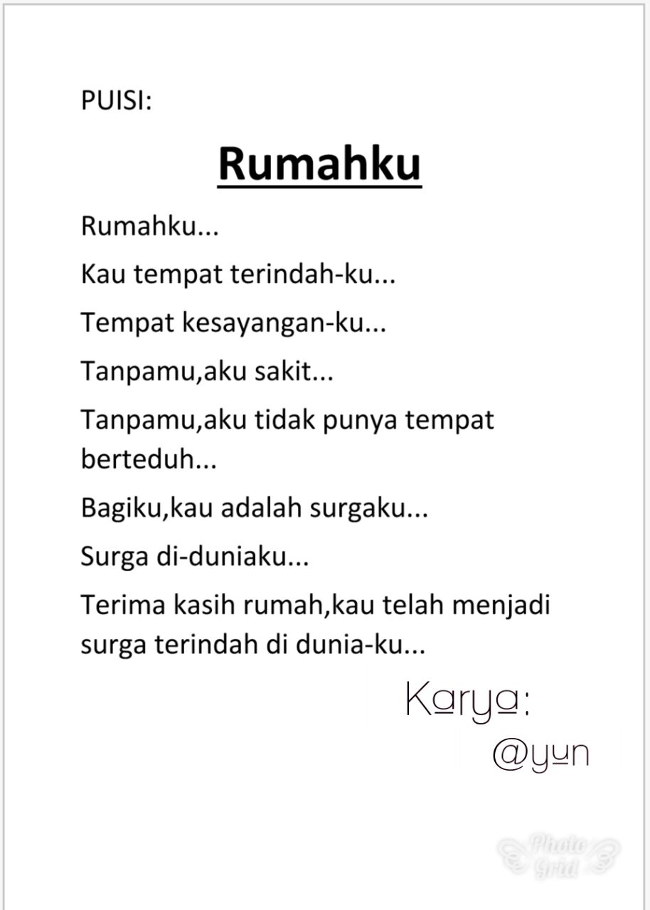 Kumpulan Puisi Puisi Rumahku Istanaku