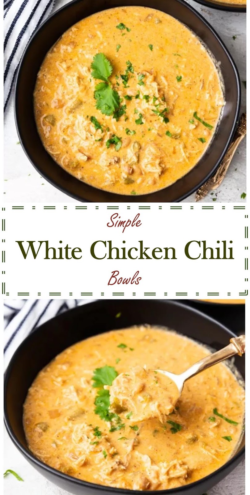 2176 Reviews: My BEST #Recipes >> Simple White #Chicken Chili Bowls - ...