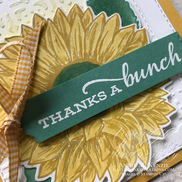By Angie McKenzie for Around the World on Wednesday Blog Hop; Click READ or VISIT to go to my blog for details! Featuring Embossing Paste backgrounds and the Faux Alcohol Coloring Technique with the Celebrate Sunflowers Bundle, the Many Medallions Dies, the Poppy Moments Dies and the Stitched Rectangles Dies from the 2020-2021 Annual Catalog; #stampinup #embossingpastebackgrounds #celebratesunflowersbundle #stitchedrectanglesdies #manymedallionsdies #poppymomentsdies #fauxalcoholcoloringtechnique #naturesinkspirations #coloringwithblends #coloringwithblenderpen #fussycutting #handmadecards #20202021annualcatalog #stampinupinks #cardtechniques #stampingtechniques #awowbloghop #aroundtheworldonwednesdaybloghop #thankyoucards