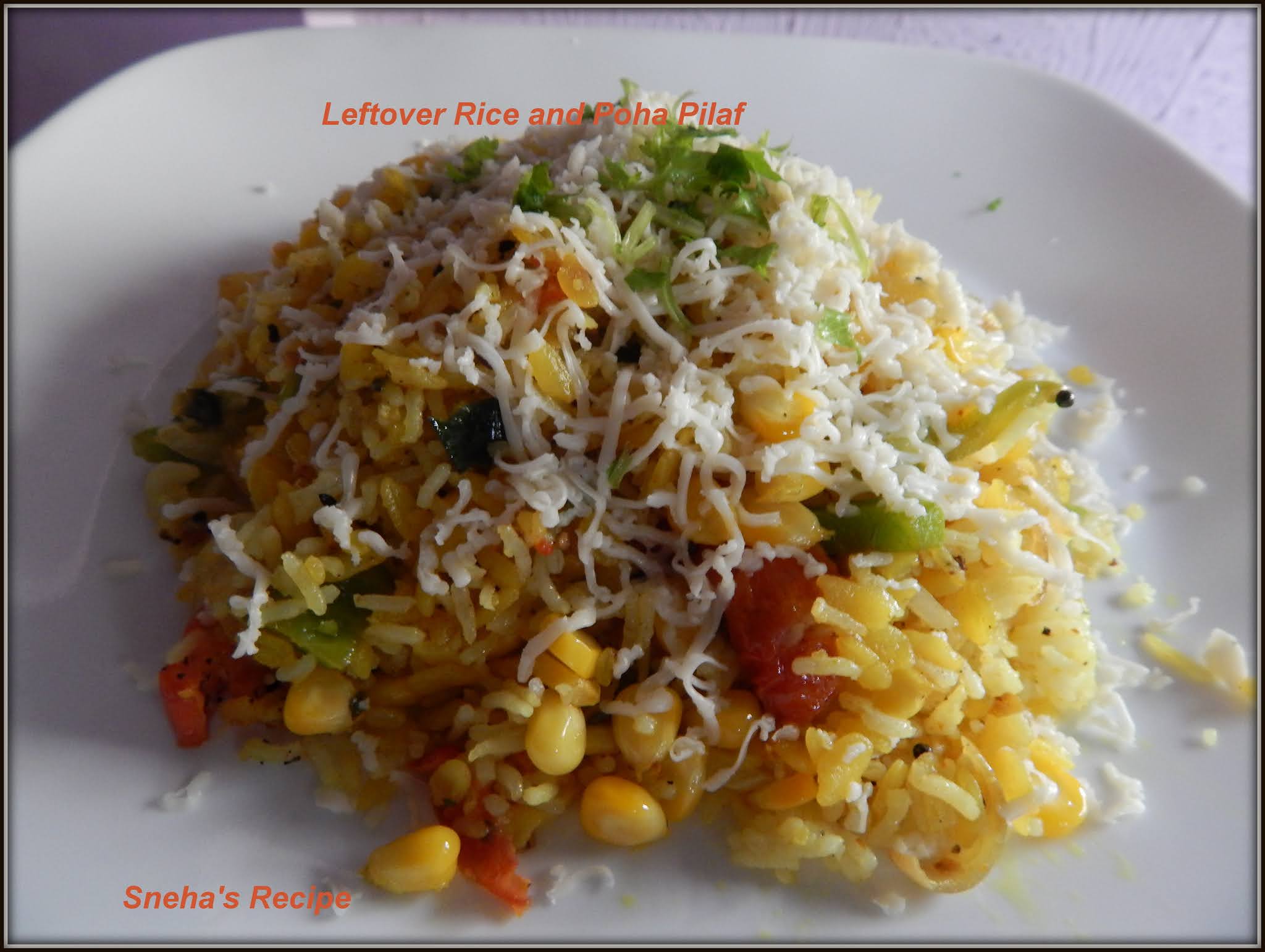 Leftover Rice and Poha Pilaf Sneha's Recipe