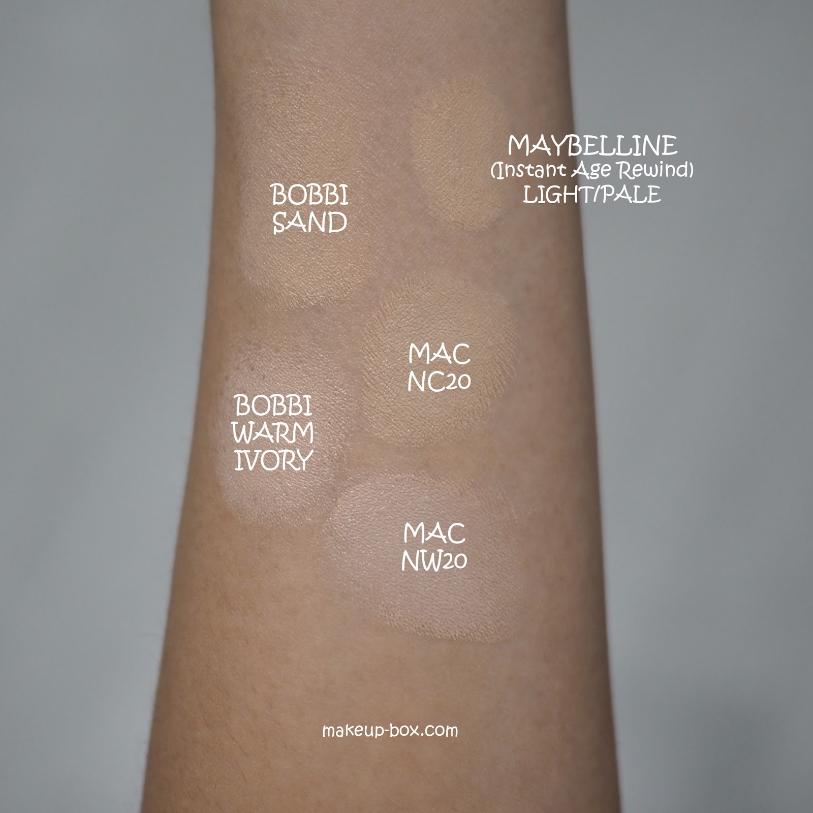 The Makeup Box: Bobbi Brown Instant Full Concealer Swatches and First Impressions