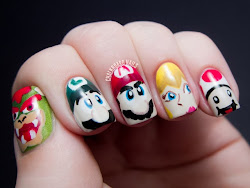 nail mario character awesome mia mamma nails nailart chalkboard