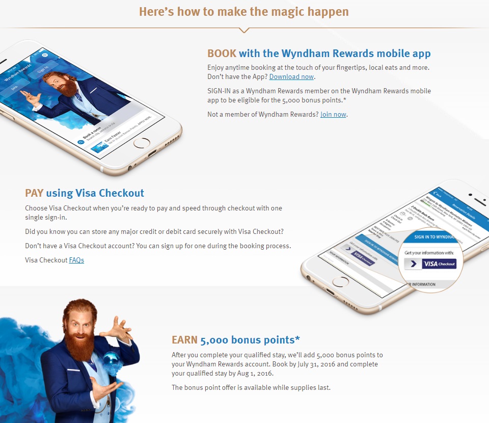 Flying From The Front Wyndham promo Earn 5,000 bonus points for using