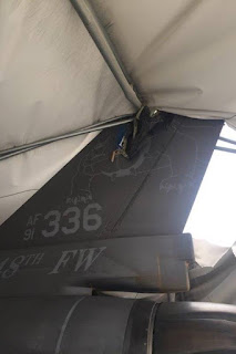 Battle damaged F16 return service