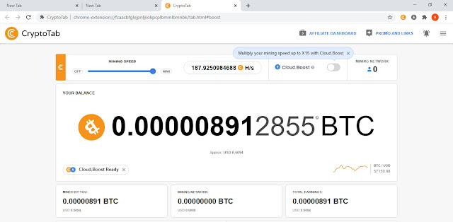 Tampilan Cryptotab versi PC Cryptotab PC