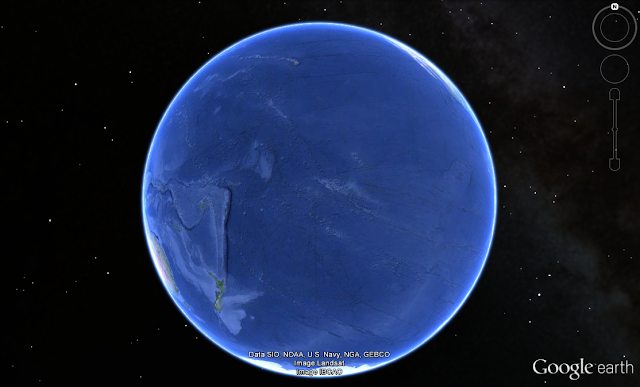 Ground Zero bei Französisch-Polynesien (Bildausschnitt aus Google Earth)