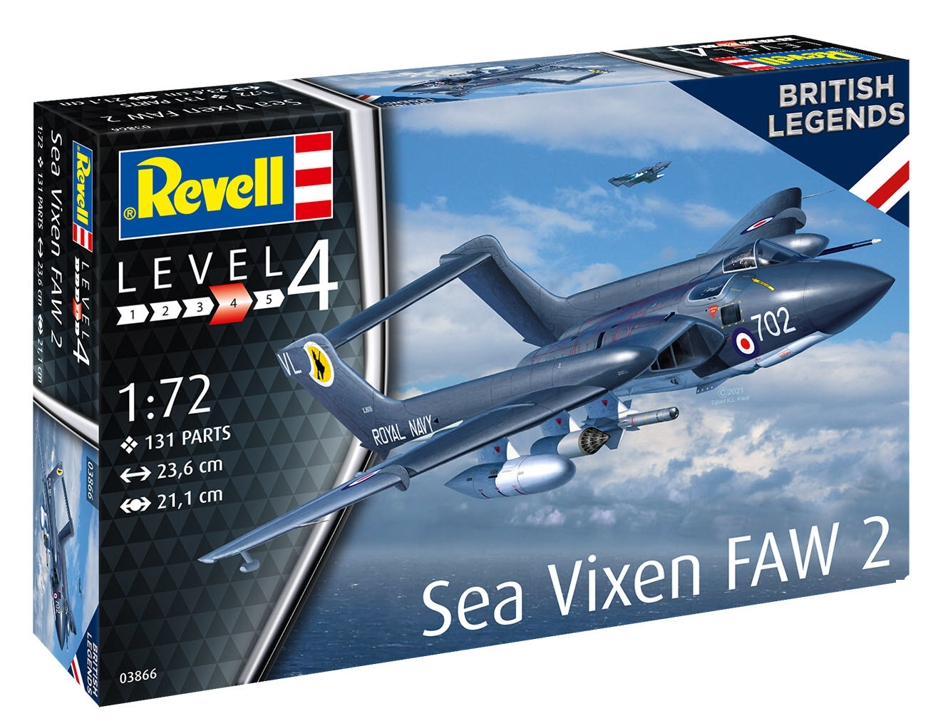 1:72 Revell 63866 Sea Vixen FAW 2 - 70th Anniversary - Maquette Set  plastique