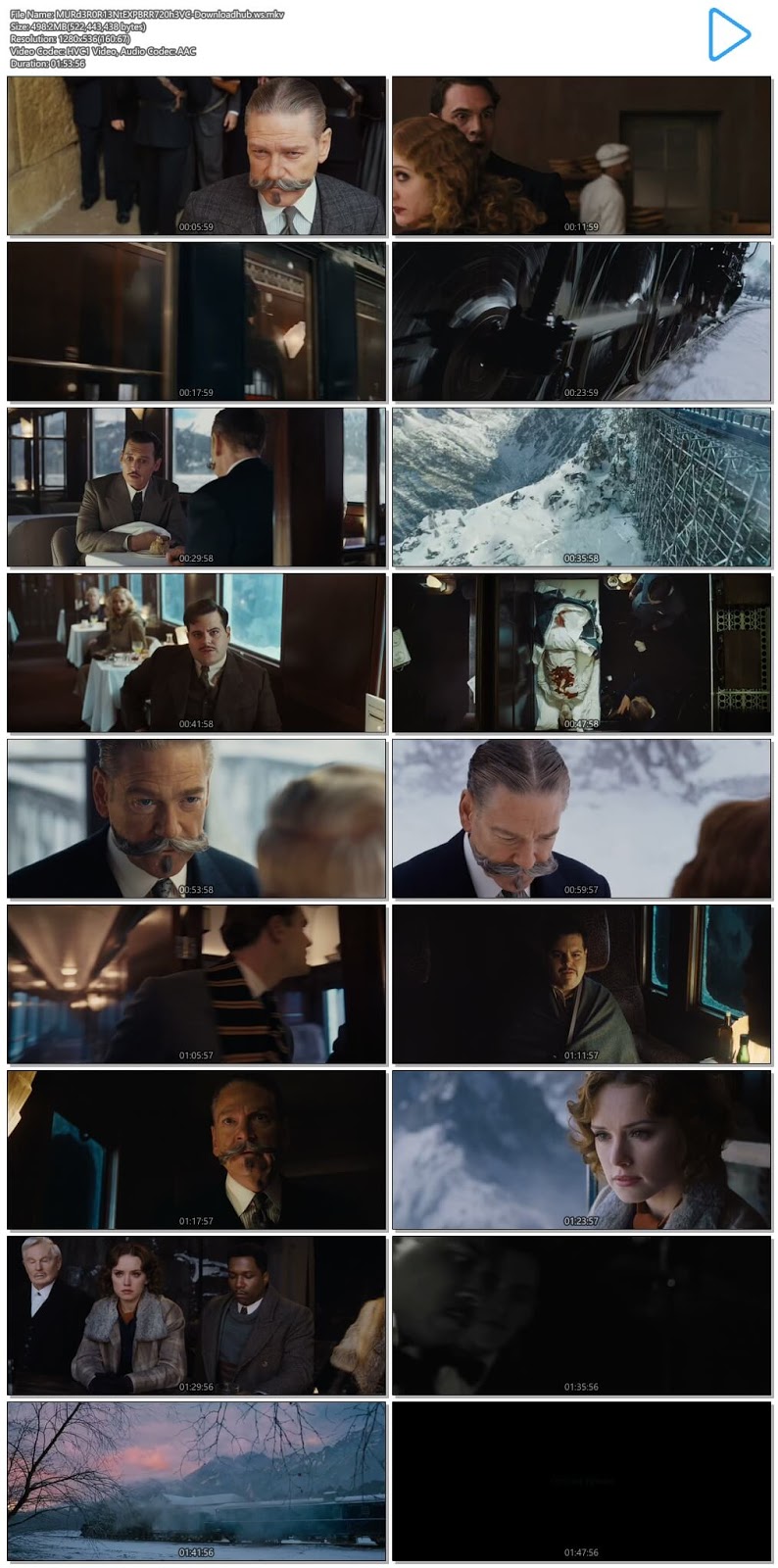 Murder on the Orient Express 2017 English 720p HEVC BRRip ESubs