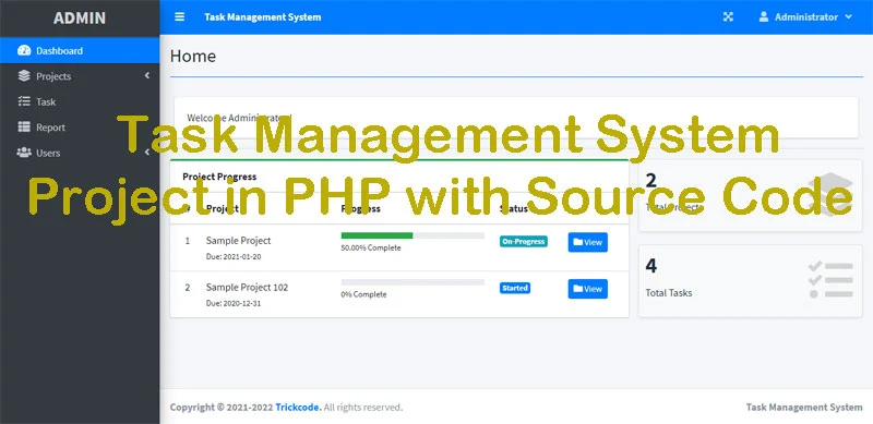 Task Management System Project in PHP with Source Code