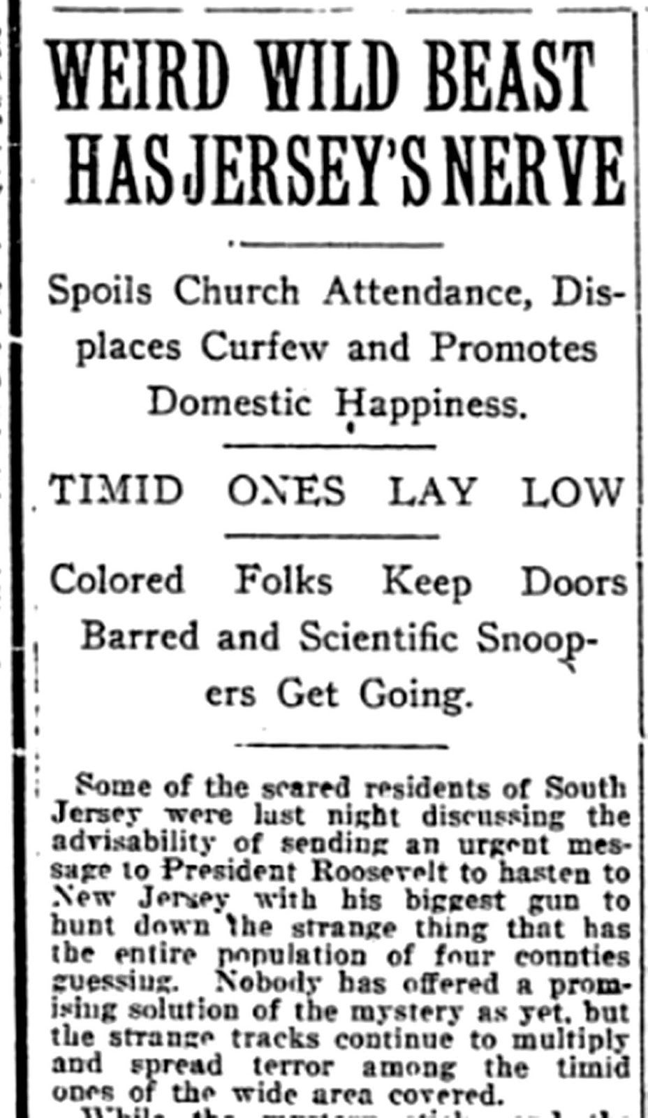 ricgrass The Jersey Devil Hoax of 1909