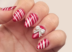 candy cane nail nails holiday striped manicures days