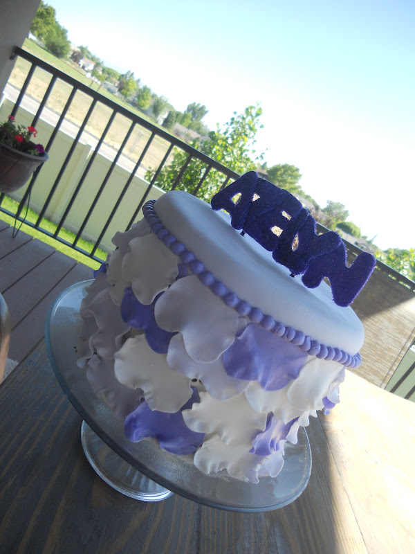 Cakes by Carla Fondant Purple Petal Birthday Cake