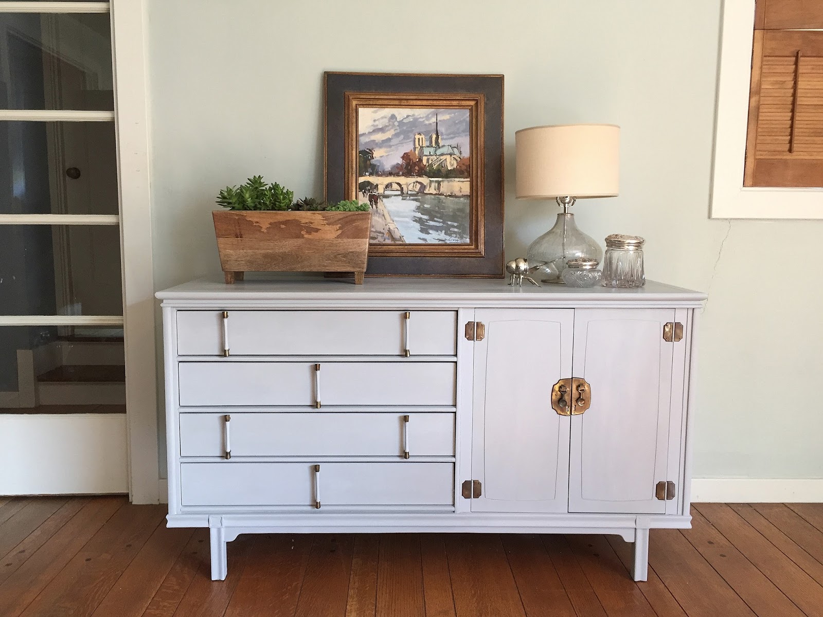 MidCentury Modern Buffet Painted in Paris Grey Barnaclebutt