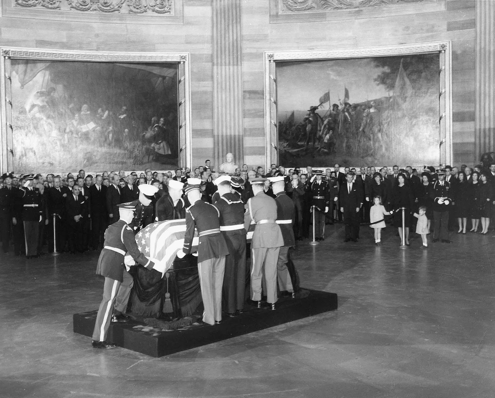 President Kennedy’s body is placed in the Capitol Rotunda in Washington, D.C.