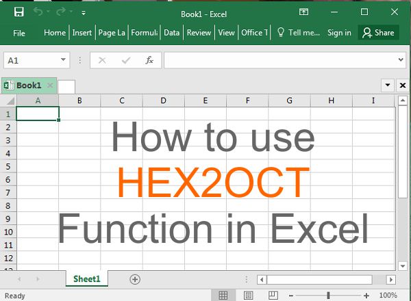 how to use hex2oct function in excel