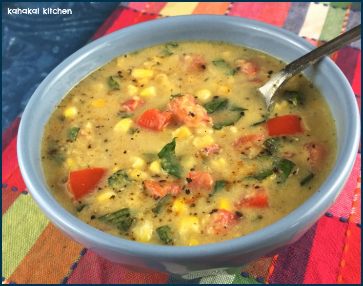 Kahakai Kitchen Giada's Corn and Tomato Soup with Basil Summer in a